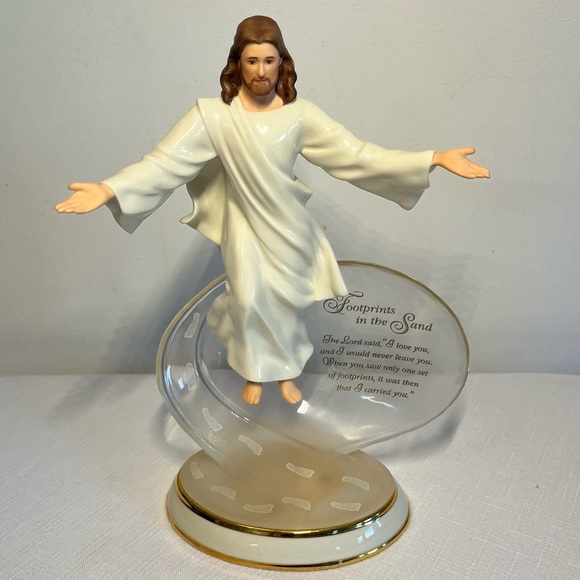 Bradford Exchange Jesus “Footprints In The Sand” Always With You Statue Figurine - Picture 1 of 7
